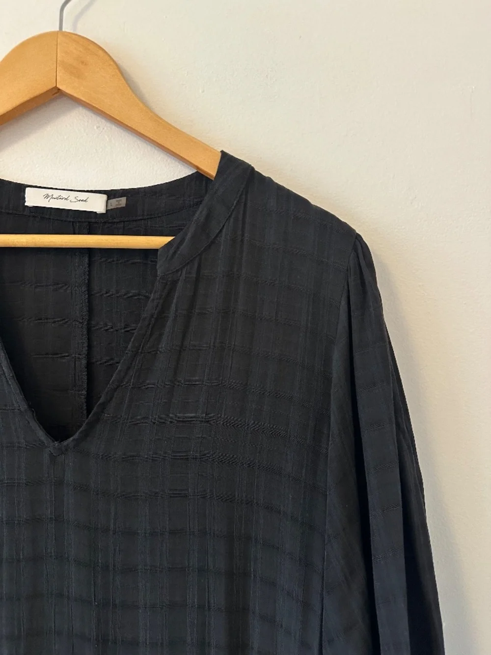 Mustard Seed Black Cottage Core Prairie Midi Dress | Size Large - Picture 3 of 8